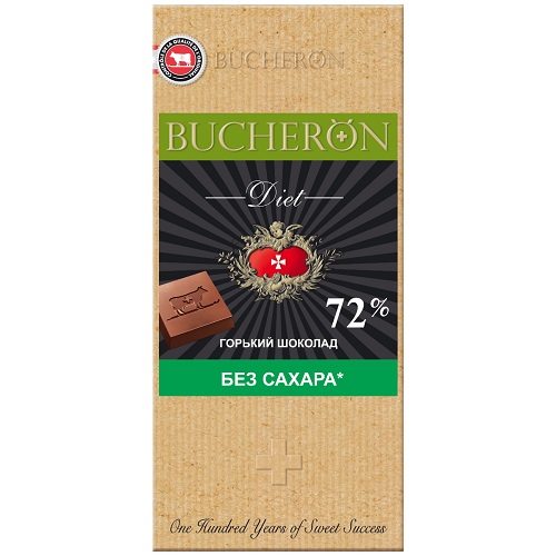 Bucheron Diet шоколад горький, без сахара, 85 гр